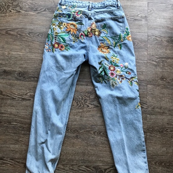 ISO: TOPSHOP Moto Mom High Waist Embroidered Jeans - Picture 2 of 5